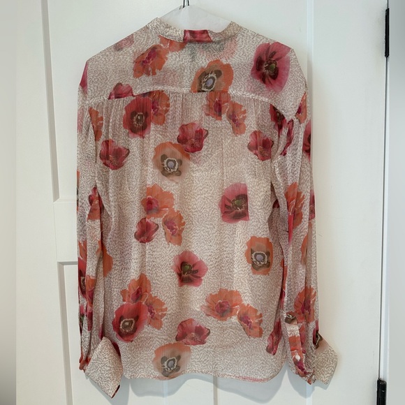 rag & bone Carla Floral Silk Blend Top XS - Picture 7 of 10